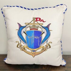 Guy Harvey Embroidered Crest Outdoor Pillow Cushease Sunbrella